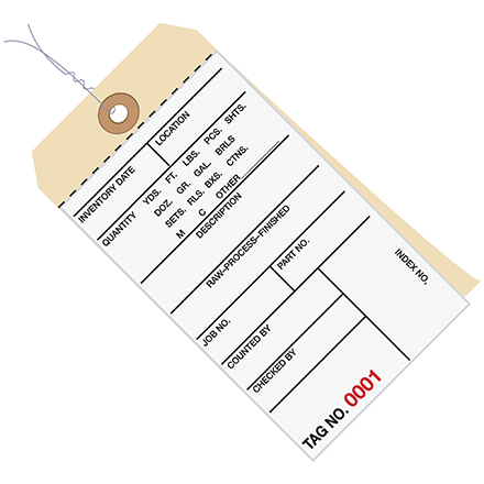 Inventory Tags 2 Part Carbonless #8 Pre-Wired