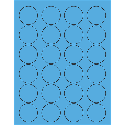 1 <span class='fraction'>5/8</span>" Fluorescent Blue Circle Laser Labels