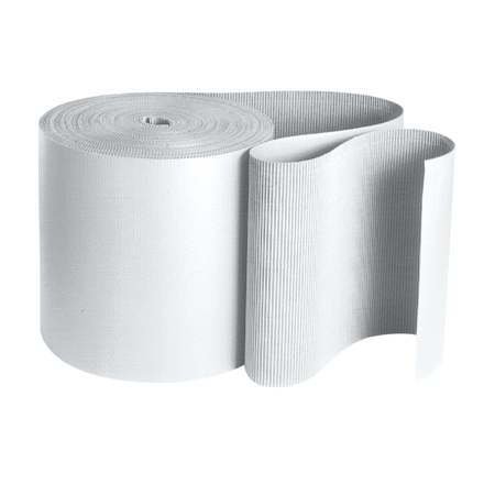 48" x 250' - B Flute White Singleface Corrugated Roll